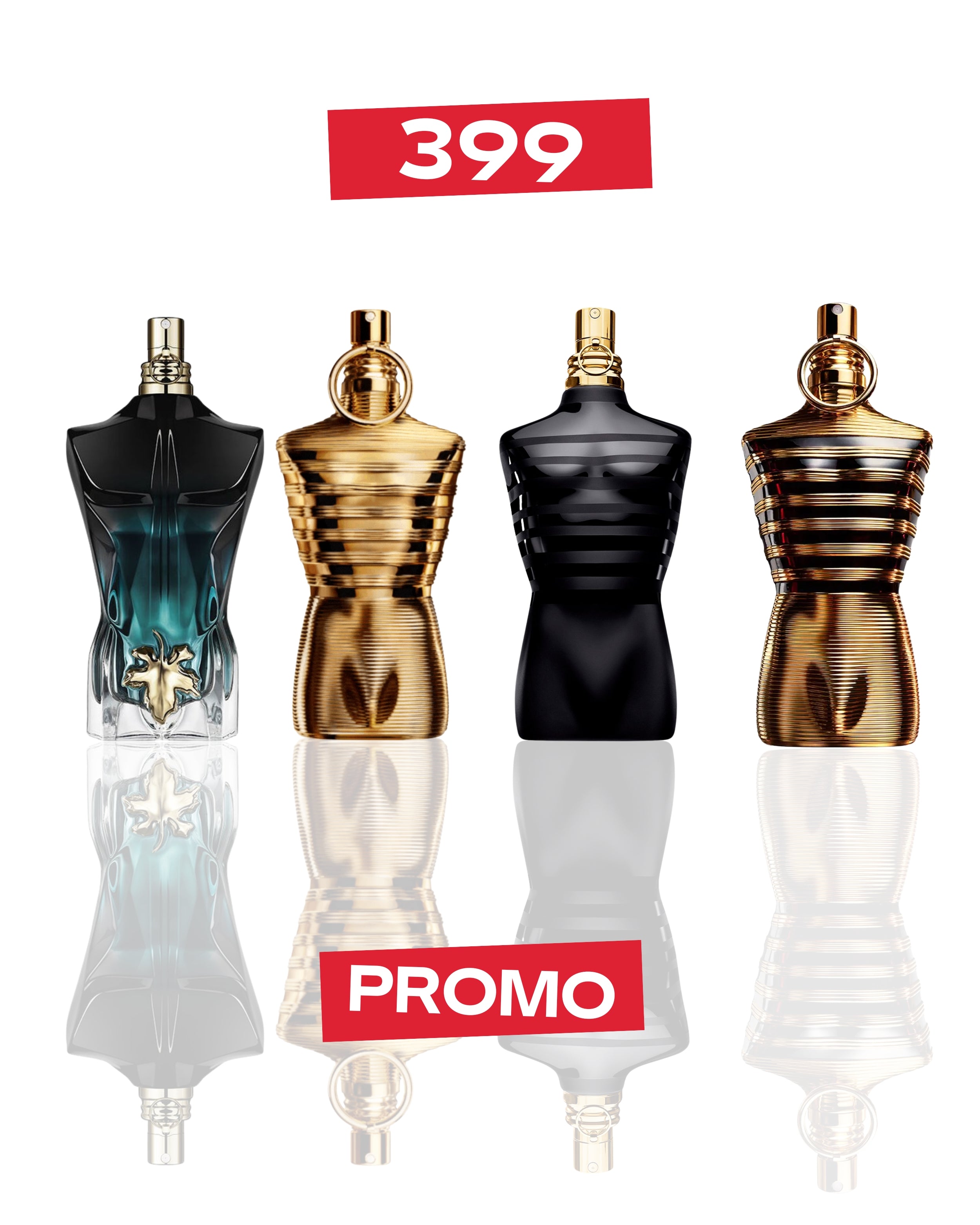 JEAN PAUL GAULTIER LE BEAU LE PARFUM 10ML + ELIXIR 10ML + LE MALE LE PARFUM 10ML + ELIXIR ABSOLU 10ML